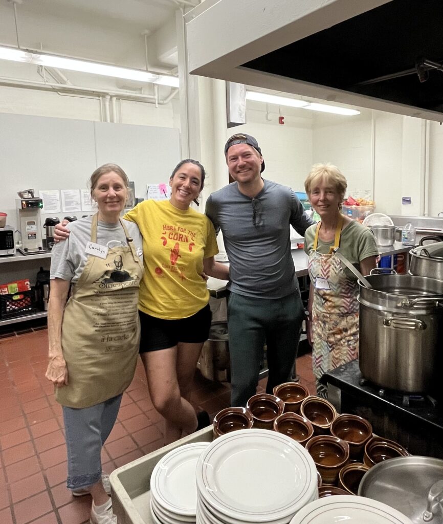 Volunteer chefs in the kitchen